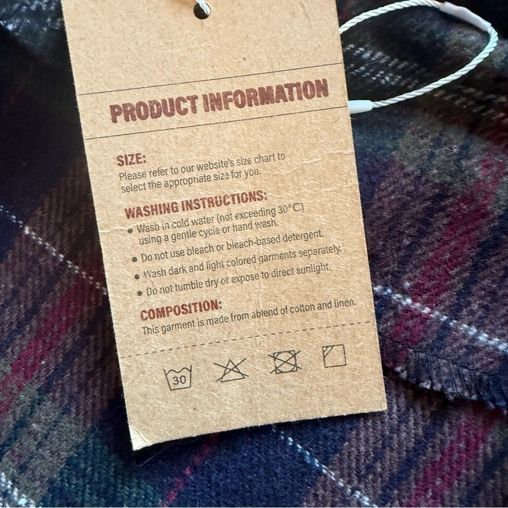 Manly Flannel Button Down Jacket Size Men NWT - Picture 7 of 9